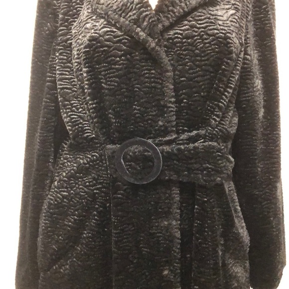Black Rivet Chenille Winter Dress Coat - Picture 3 of 14